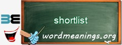 WordMeaning blackboard for shortlist